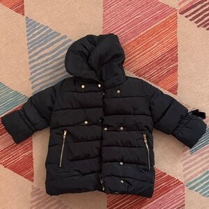 Zara Kids Navy Puffer Coat with Hood